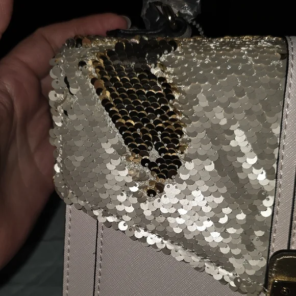 Aldo Pink and Gold Sequined Satchel / Crossbody - Picture 16 of 16